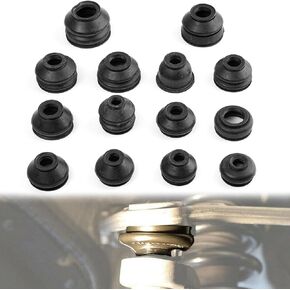 14Pc Upgraded Universal Ball Head Joint Boot Covers Turn To Rod Arm Dust Covers Rubber Track Rod Ends Linkages Ends Car Suspension Steering Replacement Accessories