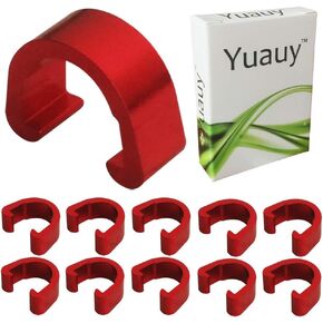 Yuauy 10 PCs RED Metal C-Clips Clamps U-Clips Buckle MTB BMX Mountain Bike Bicycles Brake Cable derailleur Shifter Cable Guides Gear Cable Housing Hose