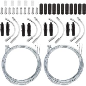 Swpeet 79Pcs Bike V Brake Noodle Cable Guide Pipe Rubber Boot with Premium Bike Shift Cable Housing Assortment Kit, Including O-Rings, End Ferrules and End Caps for Mountain and Road Bicycle