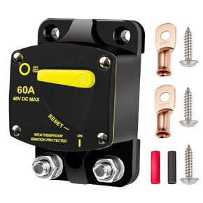 Tiwerlfe 100 Amp Circuit Breaker with Manual Reset Switch Breaker for Boat Trolling Motor Marine ATV Solar System Stereo Audio Trailer Vehicles Electronic Battery 12V-48V DC Waterproof Fuse
