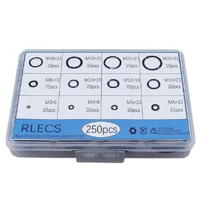 RLECS 250PCS 65 MN Steel Triple Wave Washer Set Carbon Steel Compression Wave Wrinkle Spring Washer Kit Wave Spring Washer M3 to M25 Kit for Shock Absorber and Transmission and Circuit Connection