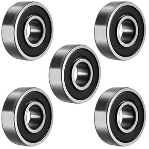 Tonmp 10 PCS 6201-2RS Double Rubber Sealed Deep Groove Ball Bearings 12x32x10mm, ABCE-3 with Rubber Seal & High RPM Support