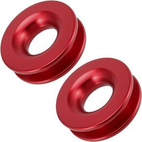 JEUIHAU 2 Pack Winch Snatch Recovery Ring، حلقة استرداد حمراء من الألومنيوم بوزن 41000 رطل لاستعادة شاحنة ATV UTV SUV، مناسبة للتكبل الناعم مع حبال ونش 3/8 بوصة أو 1/2 بوصة in Kuwait
