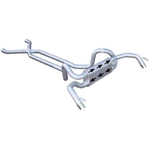Pypes Exhaust SGF70 Race Pro 2-1/2" Diameter 409 Stainless Steel Crossmember-Back Exhaust System with X-Pipe for Camaro/Firebird/Nova