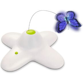 ALL FOR PAWS Motion Activate Cat Toys Interactive Flutter Butterfly Kitten Enrichment Toy with One Replacement for Indoor Cats
