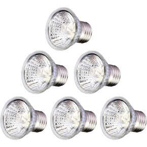 AOMRYOM 50W UVA + UVB Reptile Light Full Spectrum Sun Lamp Sunbathe Heat Lamp/Bulb/Light for Lizard, Amphibian, Tortoise, Pack of 6