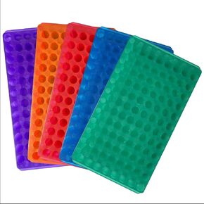 Plastic Tube Rack，Test Tube with Double Panel 96 Positions for 0.5ml-2ml Microcentrifuge Tubes and 1.8ml Refrigerated Tubes