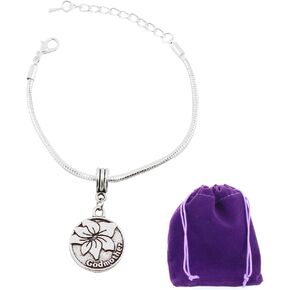 Godmother Gifts from Godchild | Gifts for Godmother Stainless Steel Snake Chain Bracelet with a Godmother Charm that can be used on a Necklace a Great Gift from a Goddaughter Godson or GodParent