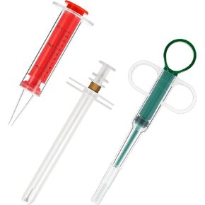 Patelai 3 Pieces Pet Cat Pill Shooter Dog Syringe Dispenser Reusable Pet Tablet Liquid Feeding Dispenser for Small Animal, 3 Styles