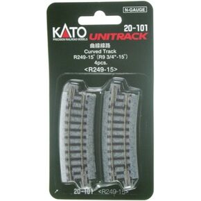 Kato 20-101 N Unitrack 9.75 Radius 15 deg Curve 4pcs