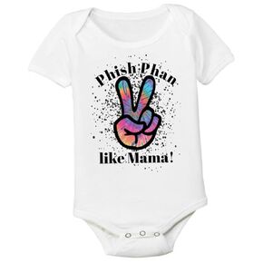 Phish Phan like Mama Onesie Tie Dye 6-12 Months Peace Baby SUPER SOFT Bodysuit Kid Hippie Hippy Mommy Mom Jam Band Toddler Infant Tshirt PPMOM612SS