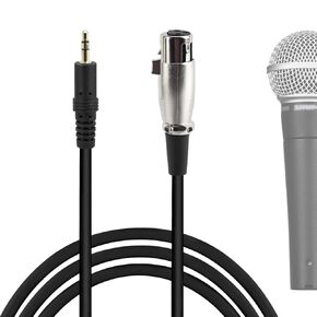 GEEKRIA for Creators 3.5MM Male to XLR Female Microphone Cable 8 FT / 2.5 M, Compatible with Shure SM58, SM57, SM48, SM7B, MV7, PGA48, PGA58, BETA 58A, Balanced Mic Cord (Black)