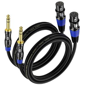 EBXYA XLR Female to 1/4 Inch TRS - Balanced XLR Microphone Cable to 6.35mm Jack Lead, 6ft 2 Pack in Kuwait