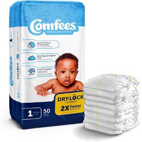 Comfees Baby Baby Diaper Size 1, 8 to 14 lbs. CMF-1, 50 Ct