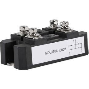 1pc Black Single Phase Diode Bridge Rectifier 150A Amp High Power 1600V Designed for Single Phase Rectification Used for Power Supply