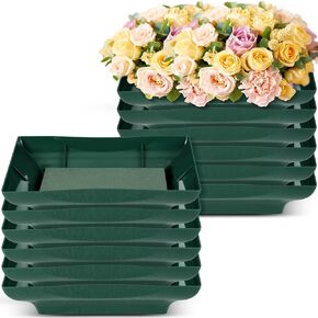Sabary 12 Pack Large Size 8.5 x 6.7 Inch Floral Foam Bowl Floral Arrangements Supplies Floral Foam in Bowls Flower Bowl with 12 Green Floral Foam Blocks Kits for Table Party Wedding Festival Flower