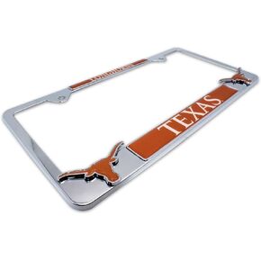 إطار لوحة ترخيص AMG Premium Mascot مع شعارات Texas Longhorns ثلاثية الأبعاد - الجيل الثاني (تكساس)