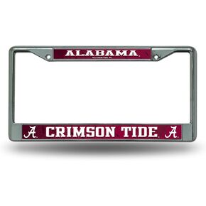 Rico Industries NCAA Alabama Crimson Tide Premium License Plate Chrome Frame 12" x 6"