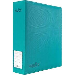 Vault X Premium Exo-Tec 3 Ring TCG Binder for 9 Pocket Trading Card Pages - 50+ Page Capacity Easy Open 3 D-Ring Clip Binder for TCG CCG Photo Cards (Large, Teal) in Kuwait
