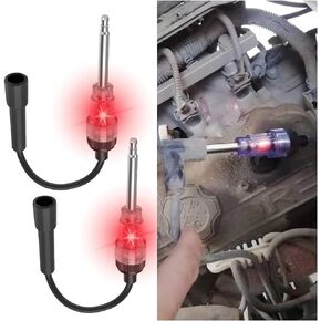 Inline Spark Plug Tester, Straight Boot Ignition Coil Tester Light, Car Small Engine Spark Tester, Armature Diagnostic Detector Tool for Car Lawnmower Internal External Engine (2 PCS)