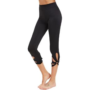 SweatyRocks Women's Mesh Panel Capri Leggings Workout Yoga Running Crop Pants
