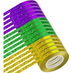 LACNNY 15 Rolls Ribbons Purple Green Gold Curling Ribbon Shiny Metallic-Looking Balloon String Roll Assorted Color for DIY Craft Gift Wrapping, Party Decorations 3/16 Inch