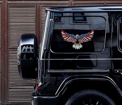 American Bald Eagle Flag Decal Sticker - 12 Inch - Vinyl Car Truck Bumper Patriotic Waterproof Decal Eagle for Car Truck Trailer SUV Van Outdoor Window Wall Laptop Tablet Cup Glass Any Smooth Surface in Saudi Arabia