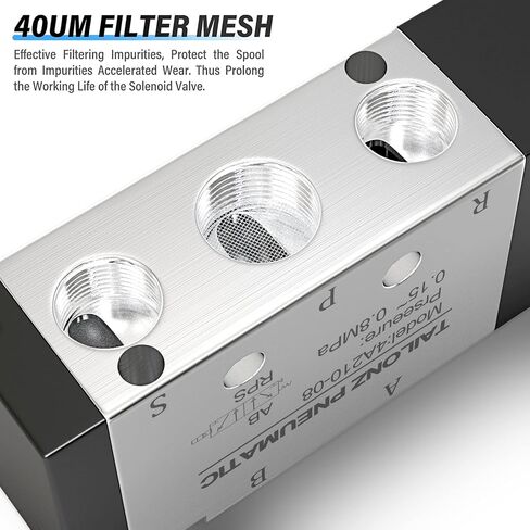 TAILONZ PNEUMATIC 1/4"NPT Solenoid Valve 4A210-08 Pneumatic Control Valve 2 Position 5 Way Connection Type in Saudi Arabia