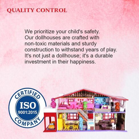 بيت الدمى توي زون (50 قطعة)، مجموعة لعب للبنات، مجموعة لعب الأدوار، بيت الدمية مع الأثاث، مجموعة لعب بيت الدمية للأطفال مع الأثاث، مجموعة اللعب التظاهري (بيت الدمى الفاخر) متعدد الألوان in Kuwait