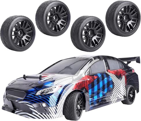 12mm Hex Wheels Tires Set 1/10 RC On Road Compatible with for Tamiya TT02 TT01 Traxxas 4tec 2.0 3.0(Non-Glued) in Saudi Arabia