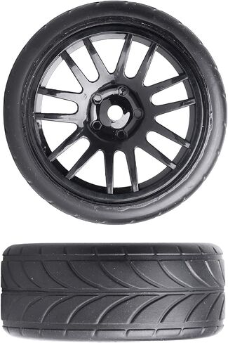 12mm Hex Wheels Tires Set 1/10 RC On Road Compatible with for Tamiya TT02 TT01 Traxxas 4tec 2.0 3.0(Non-Glued) in Saudi Arabia