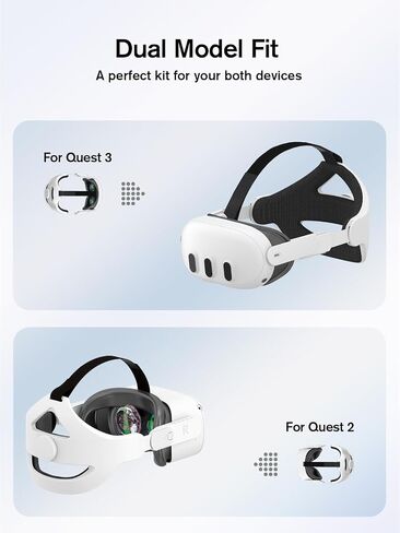 CNBEYOUNG Adjustable Head Strap Compatible with Quest 2 Quest 3, with Face Cover(Red) and Shell Cover(Clear) for Quest 3 in Saudi Arabia
