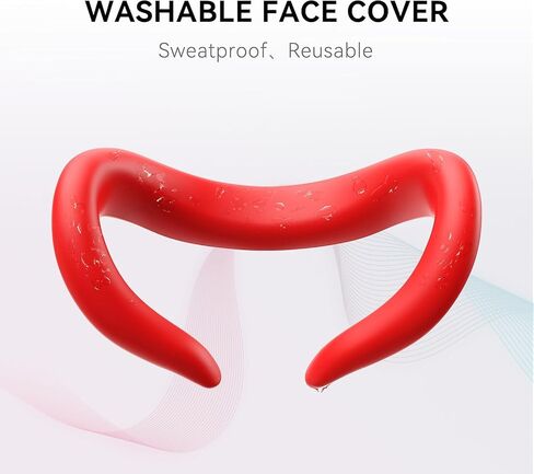 CNBEYOUNG Adjustable Head Strap Compatible with Quest 2 Quest 3, with Face Cover(Red) and Shell Cover(Clear) for Quest 3 in Saudi Arabia