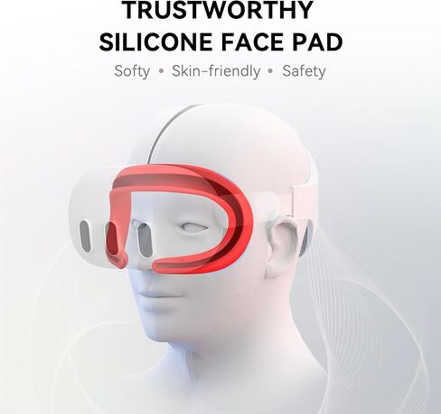 CNBEYOUNG Adjustable Head Strap Compatible with Quest 2 Quest 3, with Face Cover(Red) and Shell Cover(Clear) for Quest 3 in Saudi Arabia