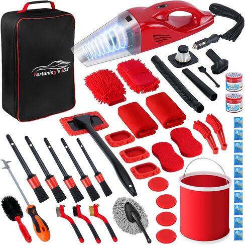 42PCS Car Detailing Kit Interior Cleaner, Car Cleaning Kit, Car Vacuum Car Interior Detailing Kit, Car Wash Kit with Bucket Detailing Brush Set Car Accessories for Motorcycle, Cars, Bikes, Wheels in Saudi Arabia