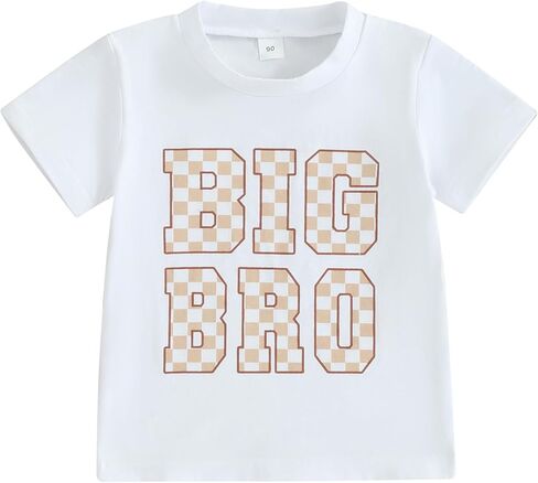 VISGOGO مجموعة ملابس متطابقة للأخ الصغير الكبير للأطفال الرضع رومبير رومبير على شكل لوحة فحص للأطفال الصغار ملابس لحديثي الولادة in Kuwait