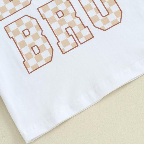 VISGOGO مجموعة ملابس متطابقة للأخ الصغير الكبير للأطفال الرضع رومبير رومبير على شكل لوحة فحص للأطفال الصغار ملابس لحديثي الولادة in Kuwait