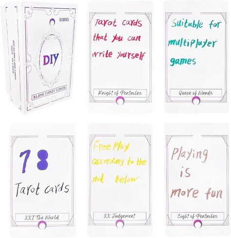 LUNCHS Blank Tarot Cards Deck, DIY Oracle Cards Deck, Standard Tarot Cards Size (2.76 x 4.72 inches), Make a Set of Your own Tarot Cards, Easy to Write, for Readers who Love Classic Tarot Cards！ in Saudi Arabia