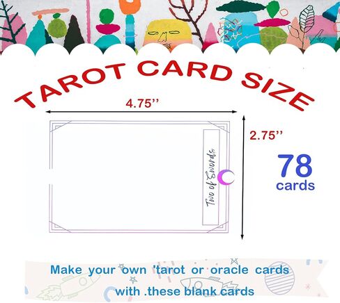 LUNCHS Blank Tarot Cards Deck, DIY Oracle Cards Deck, Standard Tarot Cards Size (2.76 x 4.72 inches), Make a Set of Your own Tarot Cards, Easy to Write, for Readers who Love Classic Tarot Cards！ in Saudi Arabia