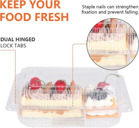 CYEAH Clear Hinged Take Out Containers Set of 100, 8.5 x 5.5 inch Clamshell Take Out Food Containers Attached a Stapler, Disposable Food Containers for for Sandwich Hoagie Salad Pasta Cookies in Saudi Arabia