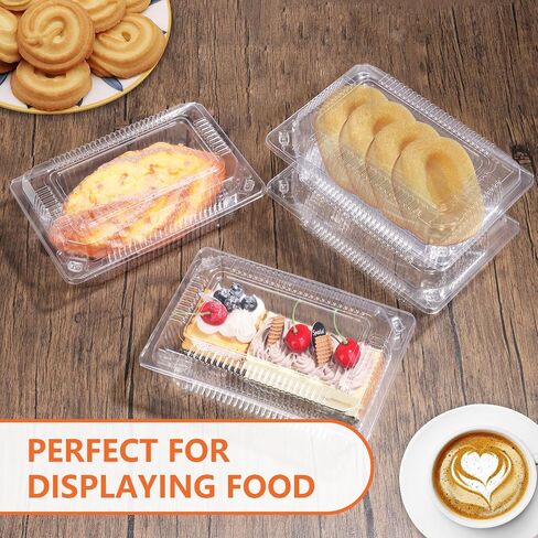 CYEAH Clear Hinged Take Out Containers Set of 100, 8.5 x 5.5 inch Clamshell Take Out Food Containers Attached a Stapler, Disposable Food Containers for for Sandwich Hoagie Salad Pasta Cookies in Saudi Arabia