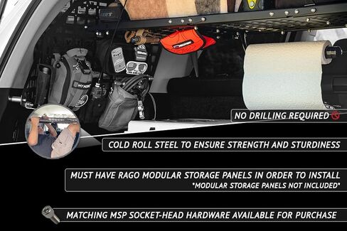 رف لوحة تخزين Rago Fabrication Molle لسيارة Toyota 4Runner الجيل الخامس 2010-2023 | صنع في الولايات المتحدة الأمريكية | حلول تخزين البضائع ذات الدفع الرباعي in Saudi Arabia