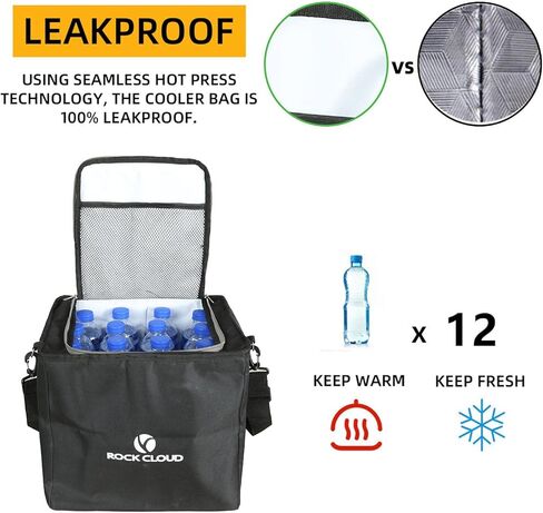 منظم صندوق السيارة من روك كلاود مع حقيبة تبريد ومنظمات تخزين السيارة ومقصورات متعددة قابلة للطي للسيارات ذات الدفع الرباعي والشاحنات الصغيرة والسيدان in Kuwait