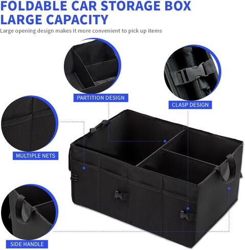 منظم تخزين صندوق السيارة من إيستبوندو، منظم صندوق السيارة متعدد الوظائف قابل للطي لسيارات الدفع الرباعي والشاحنات والشاحنات الصغيرة، صندوق تخزين السيارة ذو السعة الكبيرة، منظم البقالة in Kuwait