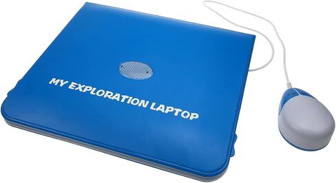 كمبيوتر محمول تعليمي تعليمي من Tech Kidz My Exploration Toy، 80 لعبة وأنشطة تعليمية صعبة، شاشة LCD ولوحة مفاتيح وماوس متضمنة (أزرق)، للأعمار من 5 سنوات فما فوق in Kuwait
