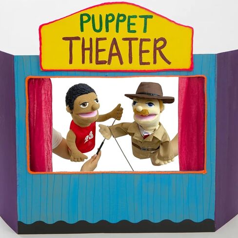 okegztoa 16 "دمى Entriloquist Puppet، دمى يدوية للأطفال دمى المباحث القطيفة للبالغين مع دمية فم قابلة للإزالة للأطفال الذين تتراوح أعمارهم بين 4-8، دمية يد للبالغين مع قضيب تحكم في الدمى قابل للتطوير in Kuwait