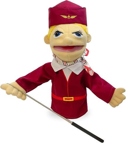 okegztoa 16 "دمى Entriloquist Puppet، دمى يدوية للأطفال دمى المباحث القطيفة للبالغين مع دمية فم قابلة للإزالة للأطفال الذين تتراوح أعمارهم بين 4-8، دمية يد للبالغين مع قضيب تحكم في الدمى قابل للتطوير in Kuwait