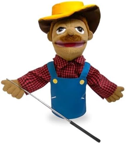 okegztoa 16 "دمى Entriloquist Puppet، دمى يدوية للأطفال دمى المباحث القطيفة للبالغين مع دمية فم قابلة للإزالة للأطفال الذين تتراوح أعمارهم بين 4-8، دمية يد للبالغين مع قضيب تحكم في الدمى قابل للتطوير in Kuwait