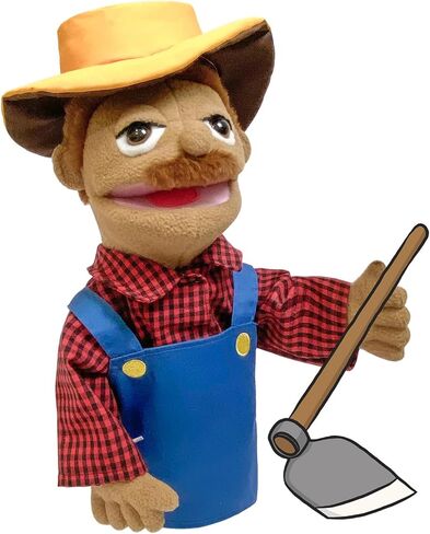 okegztoa 16 "دمى Entriloquist Puppet، دمى يدوية للأطفال دمى المباحث القطيفة للبالغين مع دمية فم قابلة للإزالة للأطفال الذين تتراوح أعمارهم بين 4-8، دمية يد للبالغين مع قضيب تحكم في الدمى قابل للتطوير in Kuwait