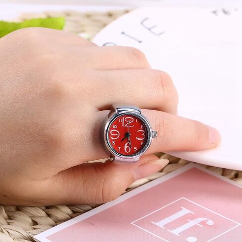 Ring Watch 8 Color Fashionable Women's Men's Quartz Analog Round Ring Love Watch Unique Shape, Convenient to Wear, Suitable for Different Occasions(BLUE) in Saudi Arabia